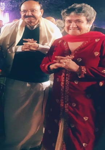 Mrs Ratan Kaul with the Honorable Vice President of India Shri Venkaiah Naidu
